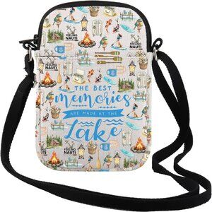 Portable Lake-Themed Crossbody Bag – Ideal for Cosmetics & Travel Essentials